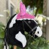 Hobby Horse Pie Noir avec licol + longe + bonnet rose