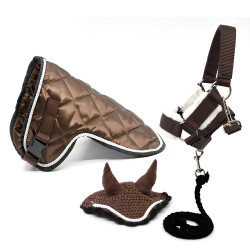 Ensemble d'accessoires Marron Hobby Horse : Licol + Longe + Couverture + Bonnet