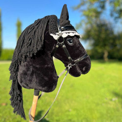 Bonnet noir et blanc pour hobby horse