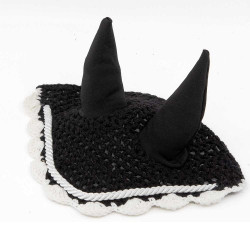 Ensemble Licol, Longe et Bonnet Noir & Blanc pour Hobby Horse