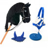 Pack Hobby Horse A3 Noir Frison + Filet + licol + bonnet bleu - Black Star