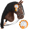 Hobby Horse A3 bai marron crins noirs avec Filet, rênes et mors - Jump Star