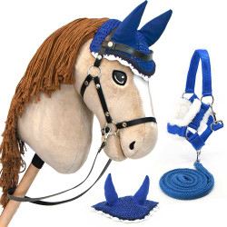 Hobby Horse A3 avec Filet, licol et bonnet bleu - Perlino