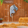 Hobby Horse A3 Gris avec Filet, rênes, mors et bonnet - taille hobby horse