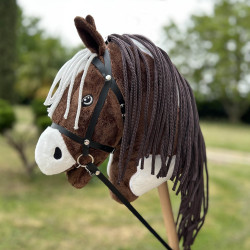 Hobby Horse Pie Mustang avec licol, longe et bonnet Rose