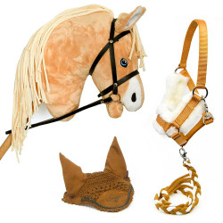 Pack complet Hobby Horse Quater Horse Palomino + filet + licol + longe + bonnet