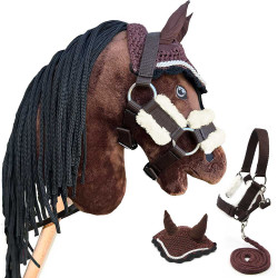 Hobby Horse marron bai avec licol + longe + bonnet Marron