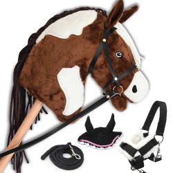 Hobby Horse Pie Mustang avec licol, longe et bonnet Noir