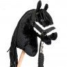 Pack Hobby Horse frison noir avec licol, longe et bonnet assortis